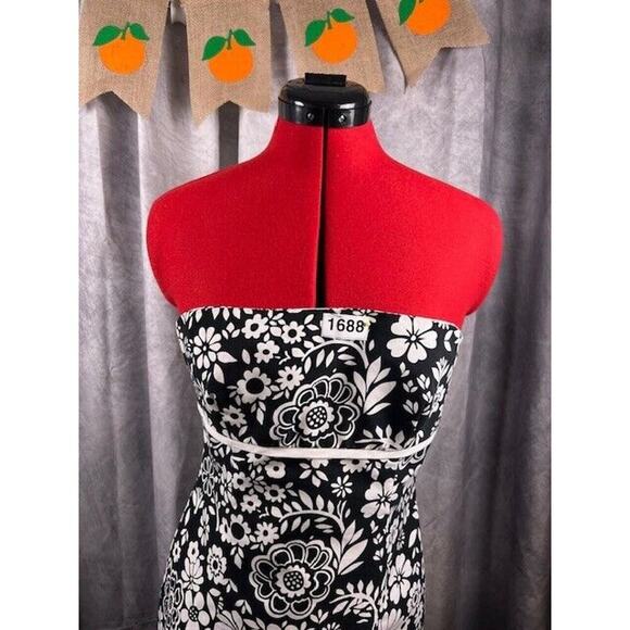 Jodi Kristopher Dress Womens Size 7 Mini Sleeveless Black and White Floral - Picture 7 of 7